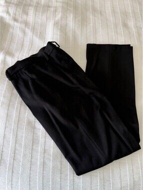 Max Mara Italy Black 100% Virgin Wool Pleated Trousers Pants USA 6 IT 40
